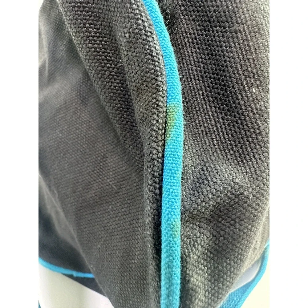 RARE Y2K Reebok Black Cotton Denim Gym Duffle 90s Teal Blue READ DESCRIPTION